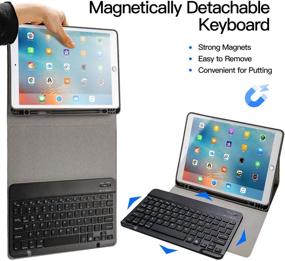 img 3 attached to Чехол-клавиатура для iPad WodsWod с подсветкой для iPad 10.2 2019 года - съемная беспроводная клавиатура с держателем для карандаша | Чехол-клавиатура для iPad 7 поколения