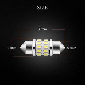 img 1 attached to Улучшите автомобильное освещение с лампочками EverBrightt 4-Pack Cool White 31MM 3014 24SMD LED Festoon Light Lamp.