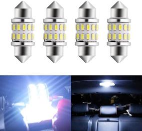 img 4 attached to Улучшите автомобильное освещение с лампочками EverBrightt 4-Pack Cool White 31MM 3014 24SMD LED Festoon Light Lamp.