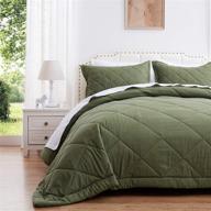 🌞 sunstyle home queen quilt set - lightweight green comforter set with diamond pattern - all season 3-piece bedding set (includes 1 quilt and 2 pillow shams) logo