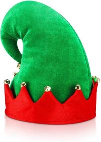 img 2 attached to 🧝 SATINIOR Christmas Santa Elf Shoes and Hat Costume Set (21 cm/8 Inch) - Festive Red and Green Accessory for Christmas