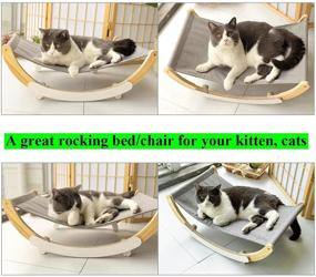 img 2 attached to Ultimate Comfort Zone: LisLtant Hanging Cat Bed - Cozy Rocking Chair Swaying Cat Hammock for Indoor Cats and Kittens