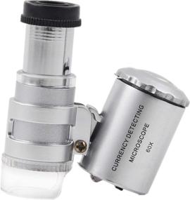 img 4 attached to 🔬 Enhanced Precision: Mini Illuminated Microscope Loop Magnifiers, 60X Pocket Portable Jewelers Loupe with LED UV Light - Ideal for Jewelry, Diamonds, Coins, Stamps, Antiques