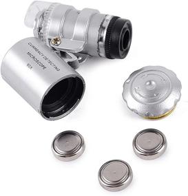 img 1 attached to 🔬 Enhanced Precision: Mini Illuminated Microscope Loop Magnifiers, 60X Pocket Portable Jewelers Loupe with LED UV Light - Ideal for Jewelry, Diamonds, Coins, Stamps, Antiques