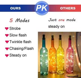 img 1 attached to 🍷 Sizzling SFUN Wine Bottle Lights with Cork - 5 Dimmable Modes and Timer | 10 Pack of 12 Battery-Operated LED Fairy String Lights | Versatile for DIY, Parties, Decor, Christmas, Halloween, Wedding