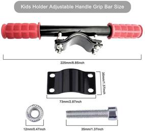 img 2 attached to Adjustable Child Handrail for Electric Scooter - Red, 🛴 Length 9.04inch, Ideal Kids Handle Grip Bar Accessory for Electric Skateboard