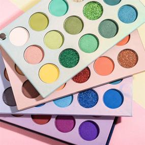 img 1 attached to 🎨 Highly Pigmented 60-Color Eyeshadow Palette Set: Glitter, Metallic, Matte, Shimmer - Easy to Blend, Natural Ultra Eye Shadows in 4-in-1 Color Board Makeup Palette