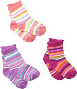img 1 attached to 🌈 Vibrant Rainbow Stripe Socks Set for Country Kids - 3 Pairs