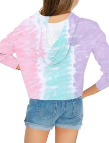 img 1 attached to 🌀 Utyful Girls Kids Adorable Tie Dye Print Long Sleeve Sweatshirt Pullover Tee Tops