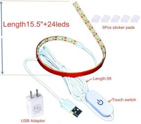 img 1 attached to 🧵 15-Inch LED Sewing Machine Light Strip Kit with Touch Dimmer, USB Power Supply, 5ft Cord, 5 Adhesive Clips, Cold White - Fits All Sewing Machines, Enhanced with 3M Adhesive Tape
