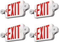 🔋 4 pack freelicht exit sign with emergency lights - led adjustable head exit light with battery for business use logo