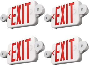 img 4 attached to 🔋 4 Pack FREELICHT Exit Sign with Emergency Lights - LED Adjustable Head Exit Light with Battery for Business Use