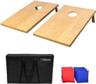 🎯 gosports bamboo cornhole toss game set - ultimate outdoor fun with bean bags and carrying case - regulation or tailgate size boards логотип