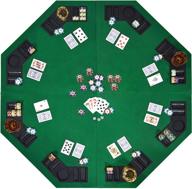 🃏 48-inch foldable poker table top with 8-player casino texas hold'em layout - portable anti-slip blackjack poker table top, ideal for family games and casino gambling, includes carrying bag логотип