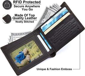 img 2 attached to 👝 Custom Engraved Men's Wallets, Card Cases & Money Organizers for Husband, Boyfriend, Girlfriend