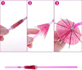 img 1 attached to Paxcoo 100pcs Umbrella Straws: Vibrant Hawaiian Luau Party Decorations for Drinks!