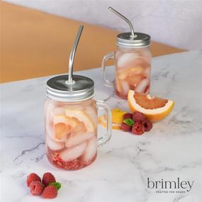 img 3 attached to 🍹 Mason Jar Glass Mugs with Handles and Metal Straws, Set of 4 - Brimley 16oz Drinking Glasses