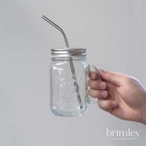 img 1 attached to 🍹 Mason Jar Glass Mugs with Handles and Metal Straws, Set of 4 - Brimley 16oz Drinking Glasses