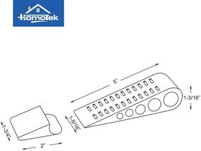 img 2 attached to 🚪 HOMOTEK 2-пакета тяжелых серых резиновых дверных клинов с самоклеящимся защитником для полов и низа дверей, 5"x1-9/16"x1-5/16" Дверные стопоры (белый держатель)