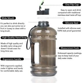 img 3 attached to 💧 75oz Leakproof BPA Free Water Bottle for Daily Hydration - 2.2L Half Gallon Capacity, Odorless Material, Solid Jug for Gym, Fitness, Camping, Hiking, and Outdoor Activities