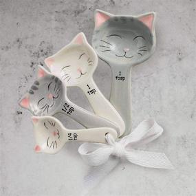 img 3 attached to Cat Shaped Ceramic Measuring Spoons Kitchen & Dining