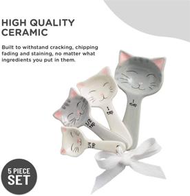 img 1 attached to Cat Shaped Ceramic Measuring Spoons Kitchen & Dining