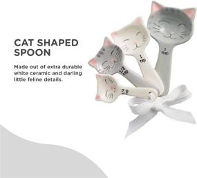 img 2 attached to Cat Shaped Ceramic Measuring Spoons Kitchen & Dining