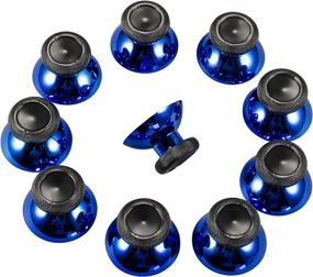 img 3 attached to 🎮 Enhance Your Xbox Gaming Experience with eXtremeRate 10 pcs Rubberized Chrome Thumbsticks and Buttons Replacement Parts for Xbox One Controllers (Blue)
