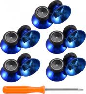 🎮 enhance your xbox gaming experience with extremerate 10 pcs rubberized chrome thumbsticks and buttons replacement parts for xbox one controllers (blue) logo