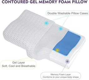 img 3 attached to 🌡️ Webetop Memory Foam Cervical Neck Gel Pillow: Cooling Support for Side, Back, Stomach Sleepers with Washable Cover