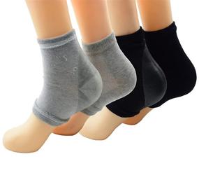 img 1 attached to Makhry Moisturizing Silicone Gel Heel Socks: Soothe Dry, Cracked Skin for Comfortable Day and Night Care - (2 Pairs)