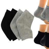 makhry moisturizing silicone gel heel socks: soothe dry, cracked skin for comfortable day and night care - (2 pairs) logo