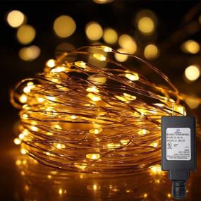 img 4 attached to Ehome Fairy Lights Plug in: 99Ft 300 Led String Lights with UL Adapter - Waterproof Copper Wire Indoor Outdoor Decoration for Bedroom, Patio, Wedding, Christmas