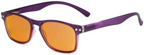 img 4 attached to 👓 Eyekepper Purple Computer Glasses with Orange Lens for Night Use - UV420 Protection Anti Eye Strain Tired Eye Relief Reading Glasses Women, Magnification +2.00