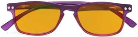 img 3 attached to 👓 Eyekepper Purple Computer Glasses with Orange Lens for Night Use - UV420 Protection Anti Eye Strain Tired Eye Relief Reading Glasses Women, Magnification +2.00