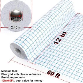 img 1 attached to 🔵 XPCARE Transfer Tape for Vinyl - Blue Alignment Grid, Medium Tack - 12in x 60 ft - Ideal for Adhesive Vinyl & Cutting Machines