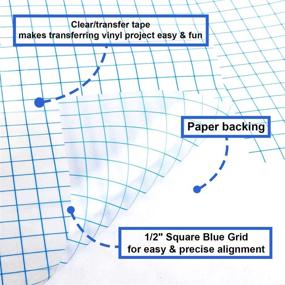 img 3 attached to 🔵 XPCARE Transfer Tape for Vinyl - Blue Alignment Grid, Medium Tack - 12in x 60 ft - Ideal for Adhesive Vinyl & Cutting Machines