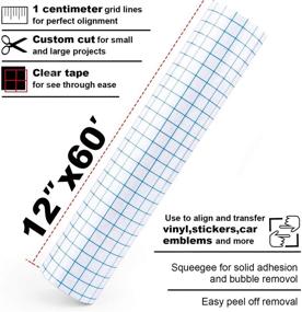 img 2 attached to 🔵 XPCARE Transfer Tape for Vinyl - Blue Alignment Grid, Medium Tack - 12in x 60 ft - Ideal for Adhesive Vinyl & Cutting Machines