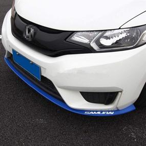 img 4 attached to 🔵 Universal Front Bumper Lip Kit Blue Soft Rubber Car Spoiler - Cool·Car Chin Splitter Side Skirt Roof Spoiler, 2.5 Meters Length in Pure Blue
