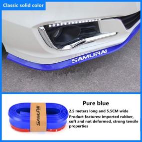img 3 attached to 🔵 Universal Front Bumper Lip Kit Blue Soft Rubber Car Spoiler - Cool·Car Chin Splitter Side Skirt Roof Spoiler, 2.5 Meters Length in Pure Blue