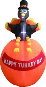 img 1 attached to 🦃 6 FT Thanksgiving Inflatable Turkey with Pumpkin – MorTime, Blow up Lighted Turkey Decor with LED Lights for Fall Autumn Yard, Party, Shopping Mall, Harvest Day, Thanksgiving Decorations