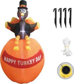 img 2 attached to 🦃 6 FT Thanksgiving Inflatable Turkey with Pumpkin – MorTime, Blow up Lighted Turkey Decor with LED Lights for Fall Autumn Yard, Party, Shopping Mall, Harvest Day, Thanksgiving Decorations