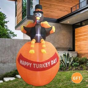 img 3 attached to 🦃 6 FT Thanksgiving Inflatable Turkey with Pumpkin – MorTime, Blow up Lighted Turkey Decor with LED Lights for Fall Autumn Yard, Party, Shopping Mall, Harvest Day, Thanksgiving Decorations