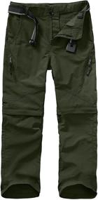 img 3 attached to Premium Asfixiado Boys Cargo Pants: Quick Dry Waterproof Hiking Trousers for Kids