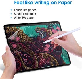 img 2 attached to 📝 Защитная пленка JETech Write Like Paper для iPad Pro 12.9-дюймовая модель 2021/2020/2018 годов - от края до края, жидкокристаллический дисплей Liquid Retina, антибликовое матовое покрытие из ПЭТ-бумаги для рисования.