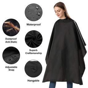 img 3 attached to 💈 Iusmnur Halloween Hair Salon Capes: Water-Resistant, Antistatic, and Snap Closure Capes for Haircutting & Styling-55"x55" (1 PACK)