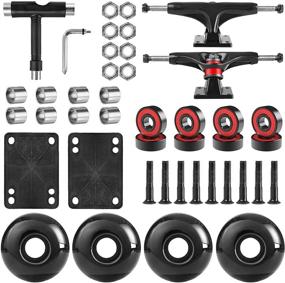 img 4 attached to 🛹 Complete AXDT Skateboard Wheels Set – Includes Trucks, Bearings, Pads, and Hardware – Size Options: 52mm, 60mm, and 70mm