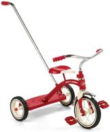 🚲 versatile and stylish: red radio flyer classic tricycle with push handle, perfect for kids ages 10-12 inches! logo