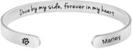 🐾 forever remembered: dog memorial cuff bracelet - engraved pet's name - sympathy gift for loss of a beloved pet logo