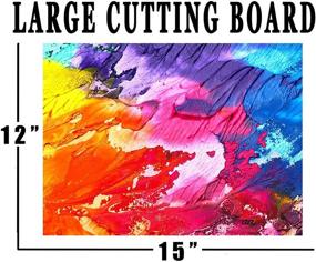 img 2 attached to 🌈 Vibrant Rainbow Marble Textured Glass Cutting Board: Modern Kitchen Decorative Gift with Abstract Art, Wavy Contrast Design